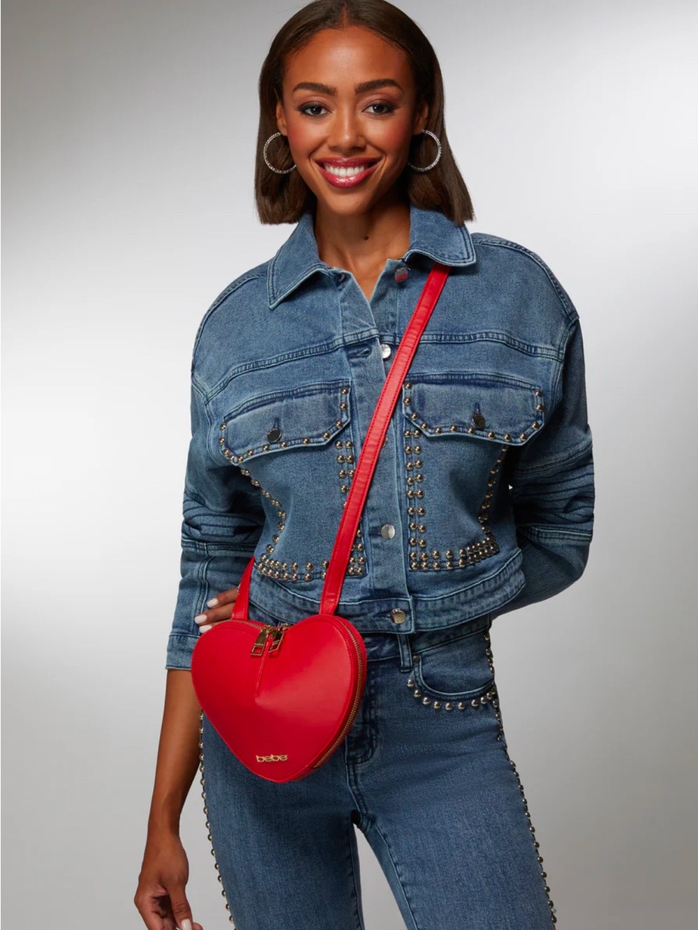 New Bebe Red Heart Crossbody Bag